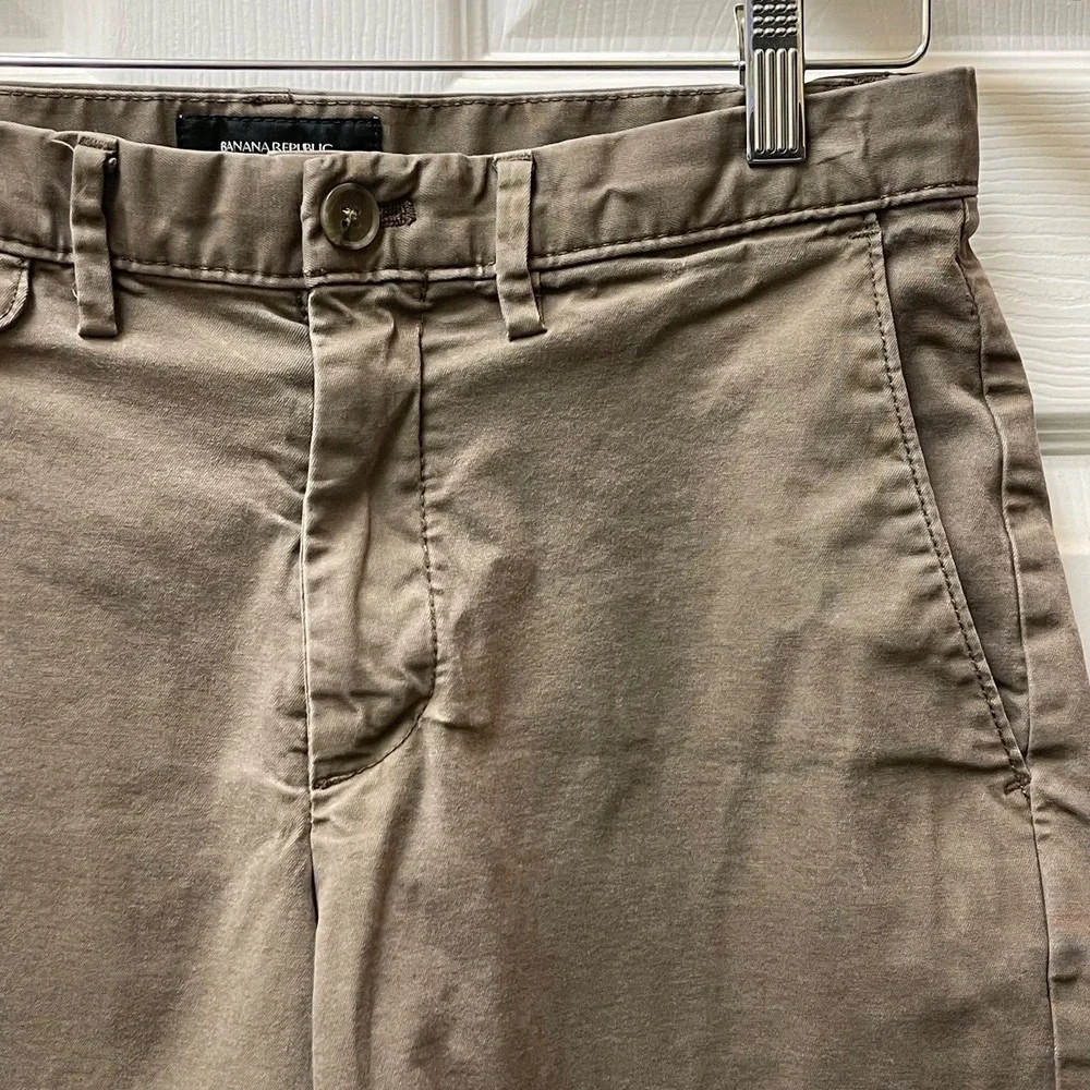 Banana‎ Republic Men's Sz 30 Brown Distressed Chino Shorts Preppy Casual